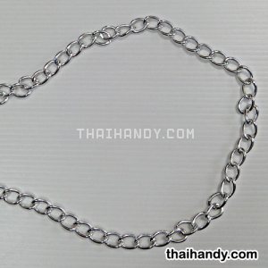 โซ่ อลูมิเนียม ขนาด 15 mmหนา บรรจุ 1 เมตร สีเงิน รูปเต็ม