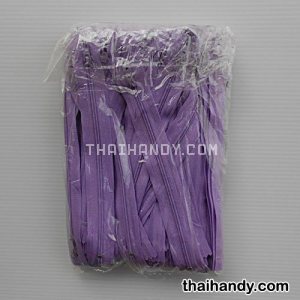 รางผ้าซิปสำเร็จรูป ฟันไนลอน ขนาดเบอร์ 3 ยาว 8 นิ้ว บรรจุ 12 ชุด สีม่วงอ่อน Y862 รูปเต็ม
