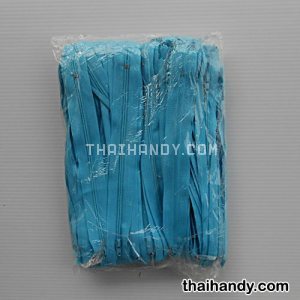 รางผ้าซิปสำเร็จรูป ฟันไนลอน ขนาดเบอร์ 3 ยาว 8 นิ้ว บรรจุ 12 ชุด สีฟ้า Y833 รูปเต็ม