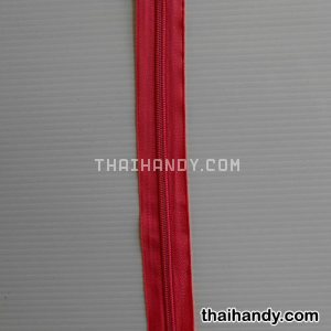 รางผ้าซิปเฉพาะรางซิป ฟันไนลอน ขนาดเบอร์ 5  บรรจุ 1 เมตร สีชมพูอมส้ม รูปเต็ม