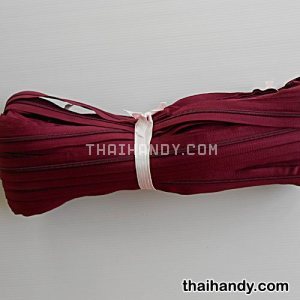 รางผ้าซิปเฉพาะรางซิป ฟันไนลอน ขนาดเบอร์ 5  บรรจุ 100 หลา สีแดงเข้ม รูปเต็ม