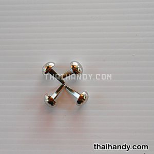 ขารองกระเป๋า กลม ขนาด 12 mm  บรรจุ 4 อัน สีนิเกิ้ล รูปเต็ม