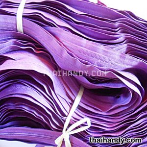 รางผ้าซิปเฉพาะรางซิป ฟันไนลอน ขนาดเบอร์ 5  บรรจุ 100 หลา สีม่วงเข้ม รูปเต็ม