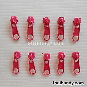 หัวซิปฟันไนลอน ป้าย ขนาดเบอร์ 5  บรรจุ 20 อัน สีบานเย็น รูปเต็ม