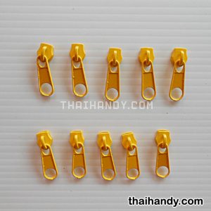 หัวซิปฟันไนลอน ป้าย ขนาดเบอร์ 5  บรรจุ 20 อัน สีเหลือง รูปเต็ม