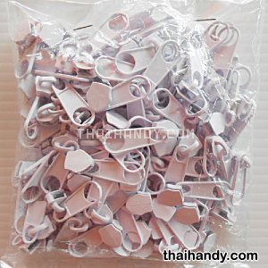 หัวซิปฟันไนลอน ป้าย ขนาดเบอร์ 5  บรรจุ 100 อัน สีขาว รูปเต็ม