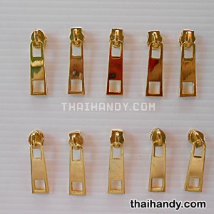 หัวซิปฟันไนลอน ช่องเหลี่ยม ขนาดเบอร์ 5  บรรจุ 20 อัน สีทอง รูปเต็ม