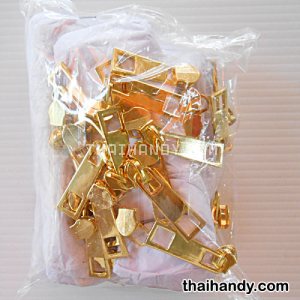 หัวซิปฟันไนลอน ช่องเหลี่ยม ขนาดเบอร์ 5  บรรจุ 100 อัน สีทอง รูปเต็ม