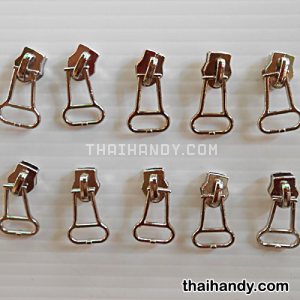 หัวซิปฟันไนลอน ป้ายโปร่ง ขนาดเบอร์ 5  บรรจุ 20 อัน สีนิเกิ้ล รูปเต็ม