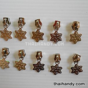 หัวซิปฟันไนลอน ใบไม้ ขนาดเบอร์ 5  บรรจุ 20 อัน สีนิเกิ้ล รูปเต็ม