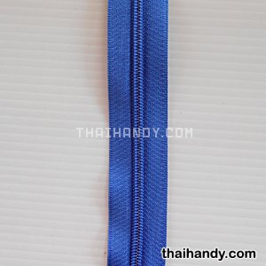 รางผ้าซิปเฉพาะรางซิป ฟันไนลอน ขนาดเบอร์ 5  บรรจุ 1 เมตร สีน้ำเงิน รูปเต็ม