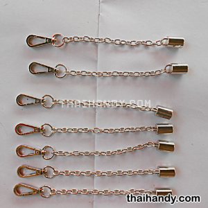 หูท่อต่อห่วงต่อโซ่ ปลายคอหมา ขนาดโซ่ยาว 19.5 cm  บรรจุ 12 คู่ สีนิเกิ้ล รูปเต็ม