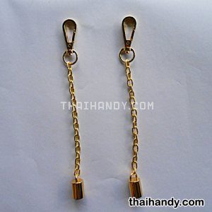หูท่อต่อห่วงต่อโซ่ ปลายคอหมา ขนาดโซ่ยาว 19.5 cm  บรรจุ 1 คู่ สีทอง รูปเต็ม