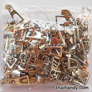 หัวซิปฟันไนลอน หางปลาเหลี่ยม ขนาดเบอร์ 5  บรรจุ 100 อัน สีนิเกิ้ล รูปเต็ม