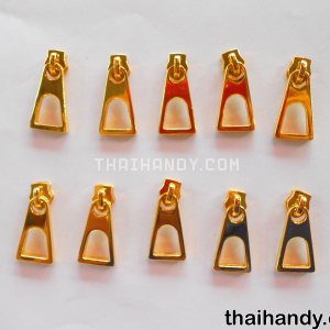 หัวซิปฟันไนลอน หางปลาเหลี่ยม ขนาดเบอร์ 5  บรรจุ 20 อัน สีทอง รูปเต็ม