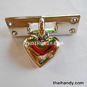 ตัวประดับโลหะ หัวใจประดับเพชร บรรจุ 10 ชุด สีนิเกิ้ล รูปเต็ม