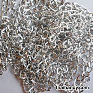 โซ่อลูมิเนียม ลาย ขนาด 10 mm  บรรจุ 10 เมตร สีเงิน รูปเต็ม