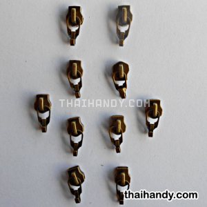 หัวซิปฟันเหล็ก หัวตะขอ ขนาดเบอร์ 5  บรรจุ 10 อัน สีทองรมดำ รูปเต็ม