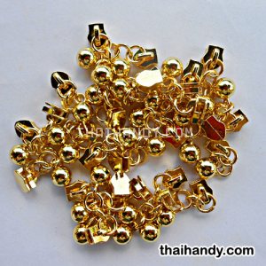 หัวซิปฟันไนลอน ลูกตุ้มหนา ขนาดเบอร์ 5  บรรจุ 100 อัน สีทอง รูปเต็ม
