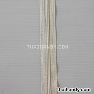 รางผ้าซิปเฉพาะรางซิป ฟันไนลอน ขนาดเบอร์ 3  บรรจุ 1 เมตร สีครีม รูปเต็ม