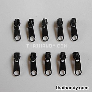 หัวซิปฟันไนลอน ป้าย ขนาดเบอร์ 3  บรรจุ 10 อัน สีดำ รูปเต็ม