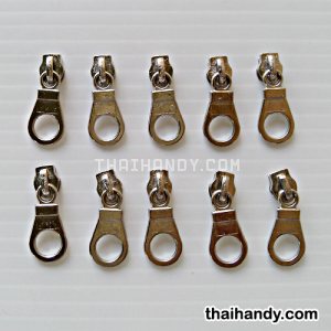 หัวซิปฟันไนลอน กีตาร์ ขนาดเบอร์ 3  บรรจุ 10 อัน สีนิเกิ้ล รูปเต็ม