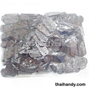 ป้ายไม้ ไม้จริง ขนาด 1.2x2.5 cm  บรรจุ 100 อัน สีน้ำตาลเข้มโอ๊ค รูปเต็ม