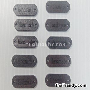 ป้ายไม้ ไม้จริง ขนาด 1.5x3 cm  บรรจุ 10 อัน สีน้ำตาลเข้มโอ๊ค รูปเต็ม