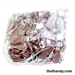 หัวซิปฟันไนลอน พลาสติก ขนาดเบอร์ 5  บรรจุ 100 อัน สีน้ำตาล รูปเต็ม