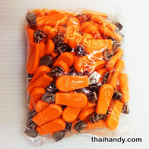 หัวซิปฟันไนลอน พลาสติก ขนาดเบอร์ 5  บรรจุ 100 อัน สีส้ม รูปเต็ม