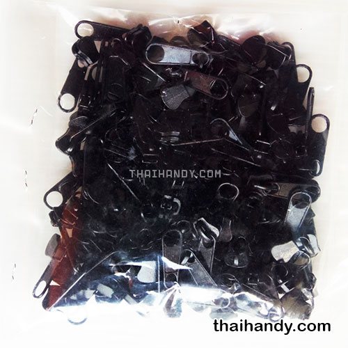 หัวซิปฟันกระดูก เหล็ก ขนาดเบอร์ 5  บรรจุ 100 อัน สีดำ รูปเต็ม