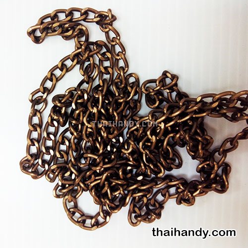 โซ่ อลูมิเนียม ขนาด 8 mm  บรรจุ 10 เมตร สีทองรมดำ รูปเต็ม