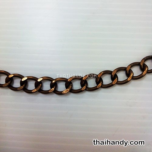 โซ่ อลูมิเนียม ขนาด 10 mmหนา บรรจุ 10 เมตร สีทองรมดำ รูปเต็ม