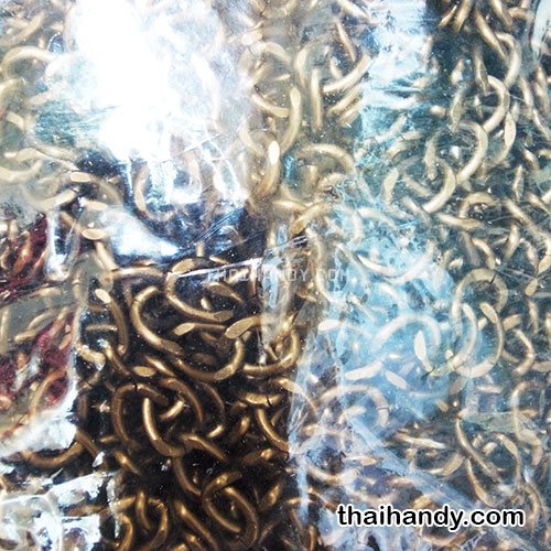 โซ่ อลูมิเนียม ขนาด 10 mmหนา บรรจุ 20 เมตร สีทองรมดำ รูปเต็ม