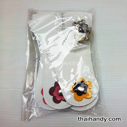 ฝาปิดกระเป๋าเฉพาะฝา พร้อมแม่เหล็กดูด ขนาด 6x18 cm  บรรจุ 10 อัน สีขาว รูปเต็ม