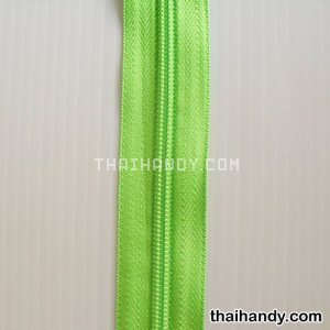 รางผ้าซิปเฉพาะรางซิป ฟันไนลอน ขนาดเบอร์ 5  บรรจุ 1 เมตร สีเขียวอ่อน รูปเต็ม