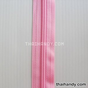 รางผ้าซิปเฉพาะรางซิป ฟันไนลอน ขนาดเบอร์ 5  บรรจุ 1 เมตร สีชมพู รูปเต็ม