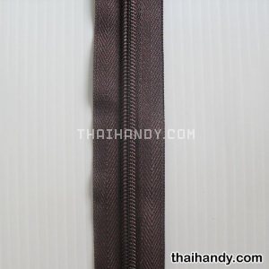 รางผ้าซิปเฉพาะรางซิป ฟันไนลอน ขนาดเบอร์ 5  บรรจุ 1 เมตร สีน้ำตาลเข้ม รูปเต็ม
