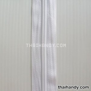 รางผ้าซิปเฉพาะรางซิป ฟันไนลอน ขนาดเบอร์ 5  บรรจุ 1 เมตร สีขาว รูปเต็ม