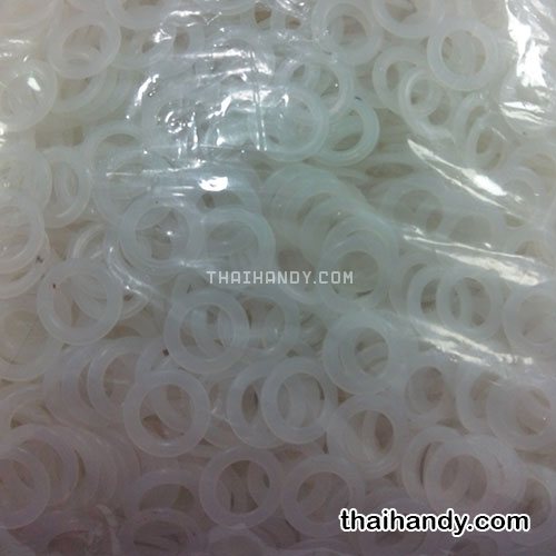 แผ่นเฟรมพลาสติก กลม ขนาด 20 mm  บรรจุ 500 กรัม สีขาวขุ่น รูปเต็ม