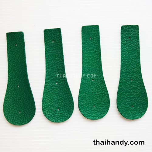 ฝาปิดกระเป๋าเฉพาะฝา ปิดด้านข้าง ขนาด 4x13 cm  บรรจุ 4 อัน สีเขียวใบไม้ รูปเต็ม