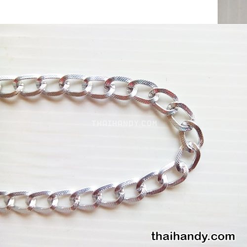 โซ่อลูมิเนียม ลาย ขนาด 10 mm  บรรจุ 1 เมตร สีเงิน รูปเต็ม