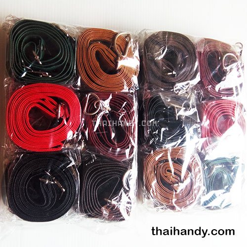 สายกระเป๋าหนังสะพาย เปลือย ขนาดหน้ากว้าง 1.8 cm  บรรจุ 10 เส้น สีคละสี รูปเต็ม