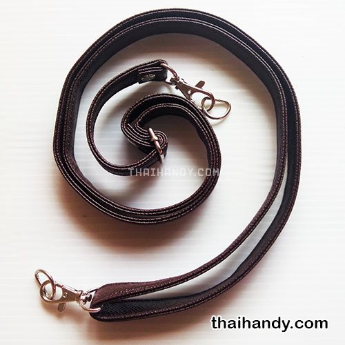 สายกระเป๋าหนังสะพาย สำเร็จ ขนาด 150 cm  บรรจุ 1 อัน สีน้ำตาลเข้ม รูปเต็ม