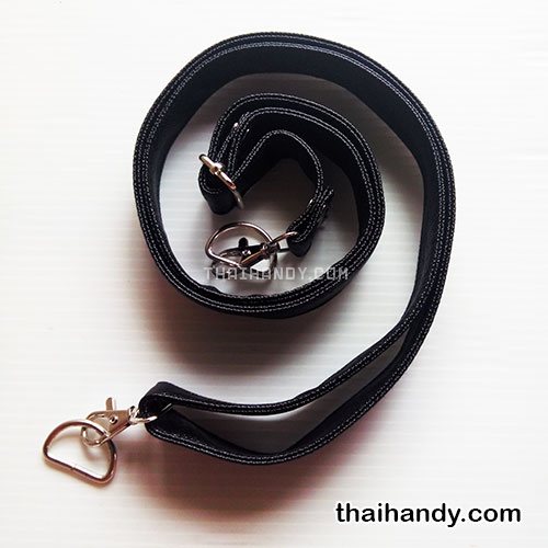 สายกระเป๋าหนังสะพาย สำเร็จ ขนาด 150 cm  บรรจุ 1 อัน สีดำ รูปเต็ม