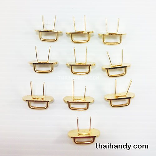 สายยูกระเป๋าโลหะ เสียบ บรรจุ 10 ชุด สีทอง รูปเต็ม