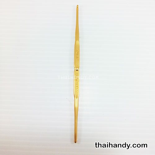 เข็มถักโครเชต์ TULIP  สองหัว ขนาดเบอร์ 3-4  บรรจุ 1 อัน สีทอง รูปเต็ม