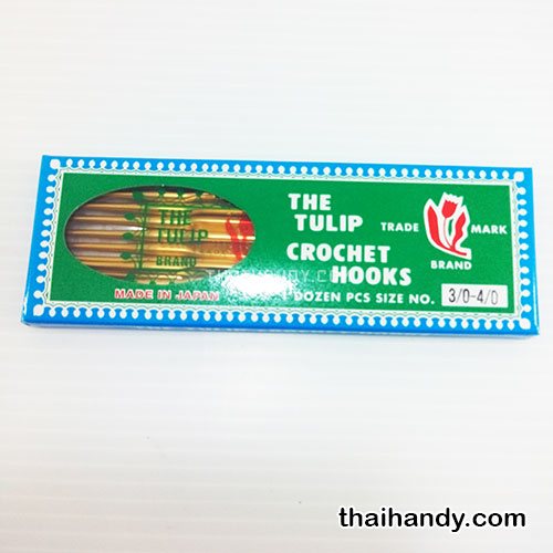 เข็มถักโครเชต์  TULIP  ขนาดเบอร์ 3-4  บรรจุ 12 อัน สีทอง รูปเต็ม