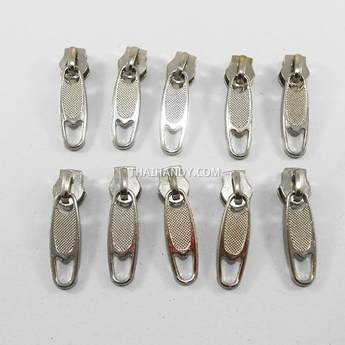 หัวซิปฟันไนลอน โรม่า ขนาดเบอร์ 8  บรรจุ 10 อัน สีนิเกิ้ล รูปเต็ม