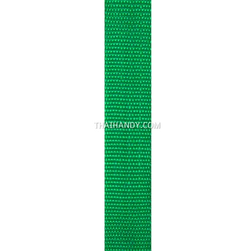 สายผ้า-ผ้ากุ๊น PP  ลายเวอร์จิ้น ขนาด 1 นิ้ว บรรจุ 1 เมตร สีเขียวใบไม้ รูปเต็ม